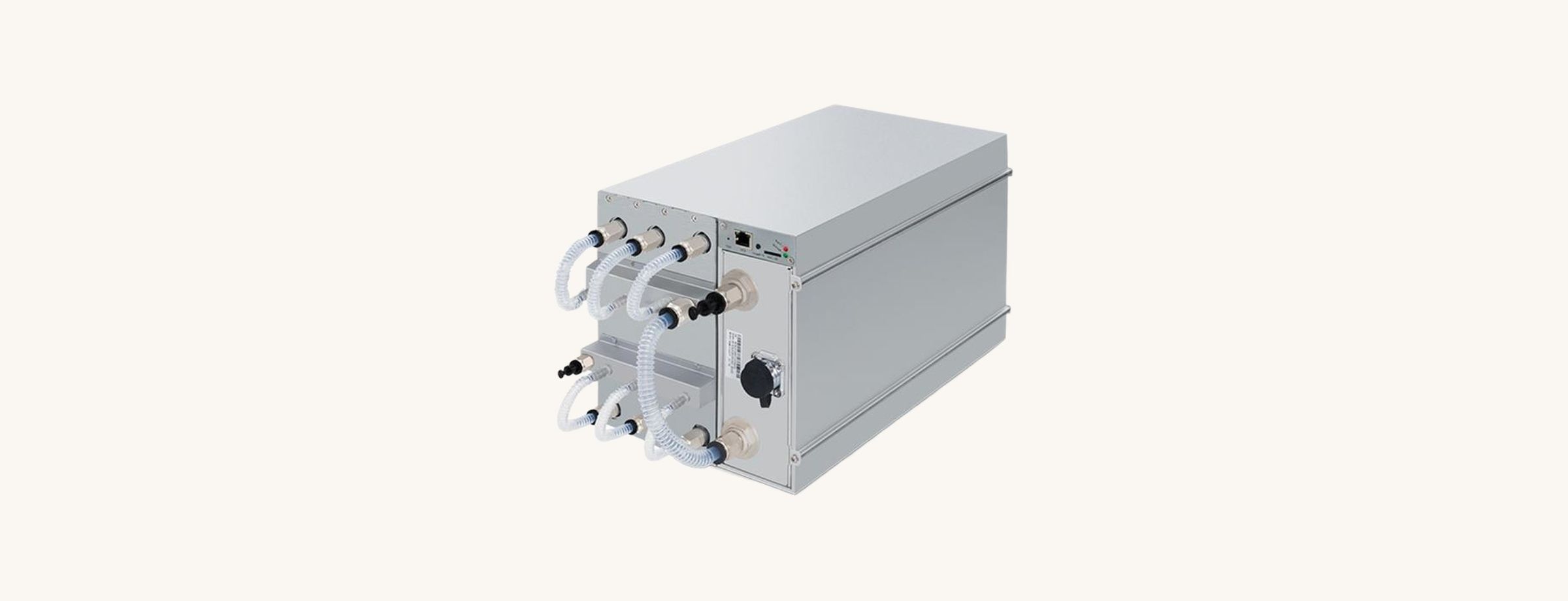 Antminer S21 Hydro with its water couplings